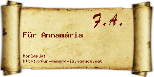 Für Annamária névjegykártya